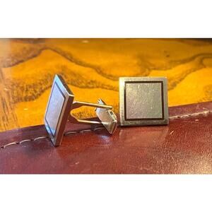 VTG Pioneer Gold Tone Cufflinks Square with Border